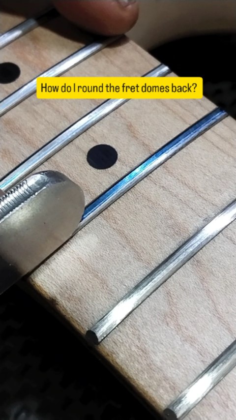 How do I round the fret domes back? First, I mark the frets with ...