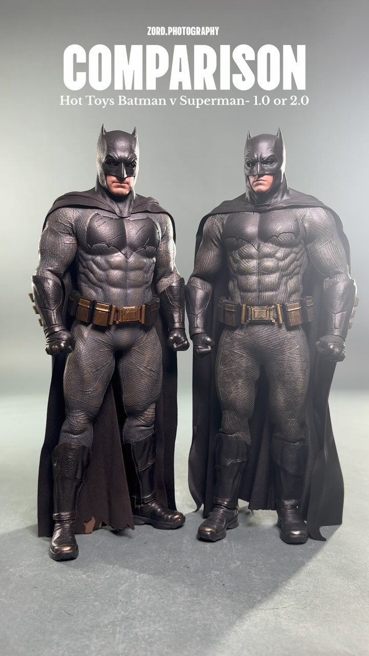 Batman figure customization with Hot Toys 1.0 and 2.0 comparison