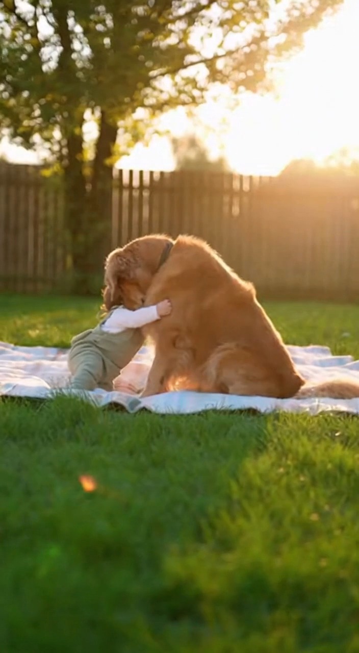 Little Giggles & Fluffy Hugs #BabyAndDog #WholesomeVibes #PureHappiness ...