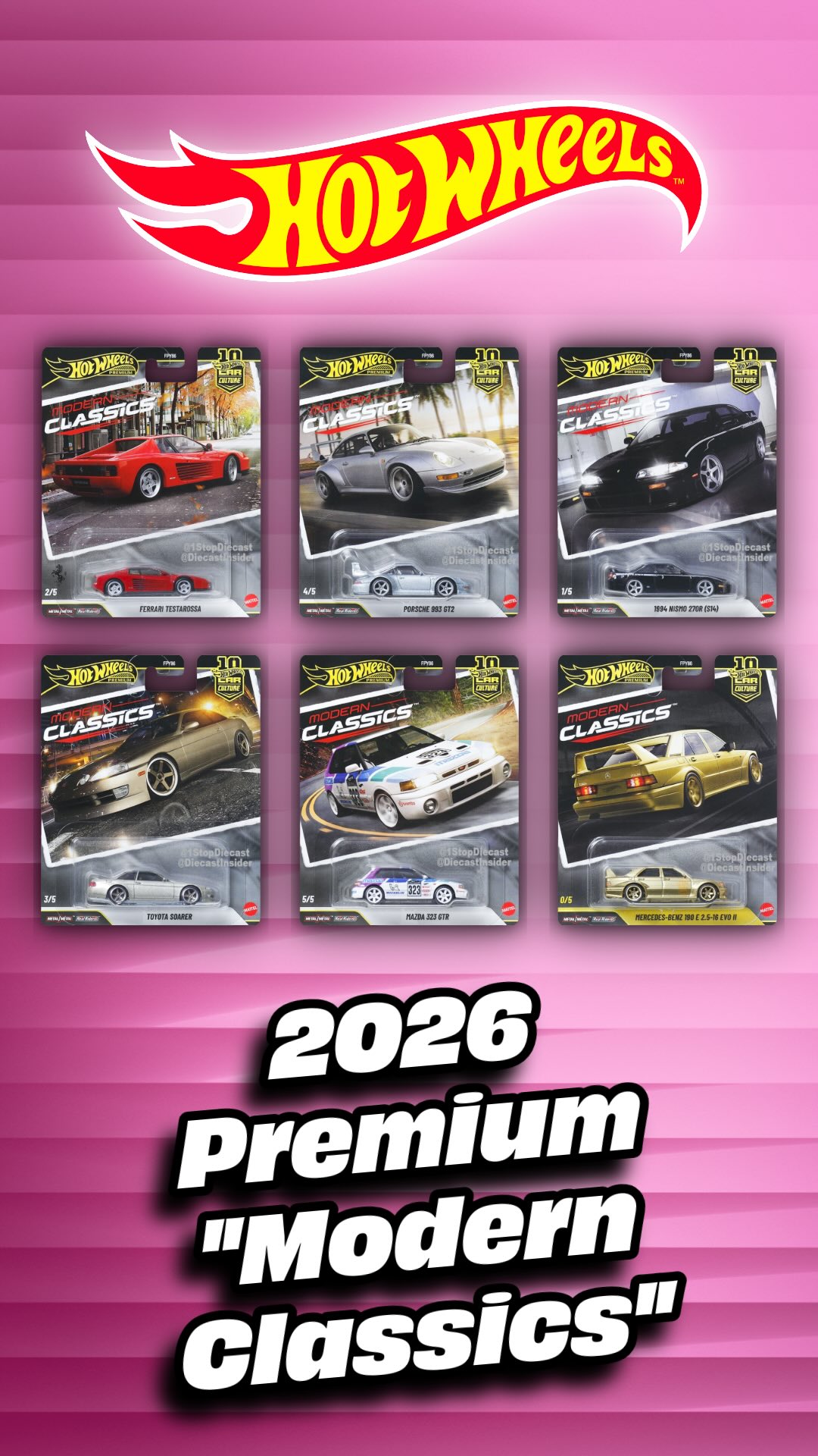 New Hot Wheels 2026 Car Culture Modern Classics! This set contains
