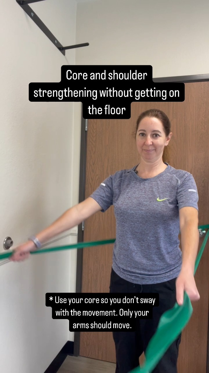 Core strengthening without getting on the floor. This is technically an ...