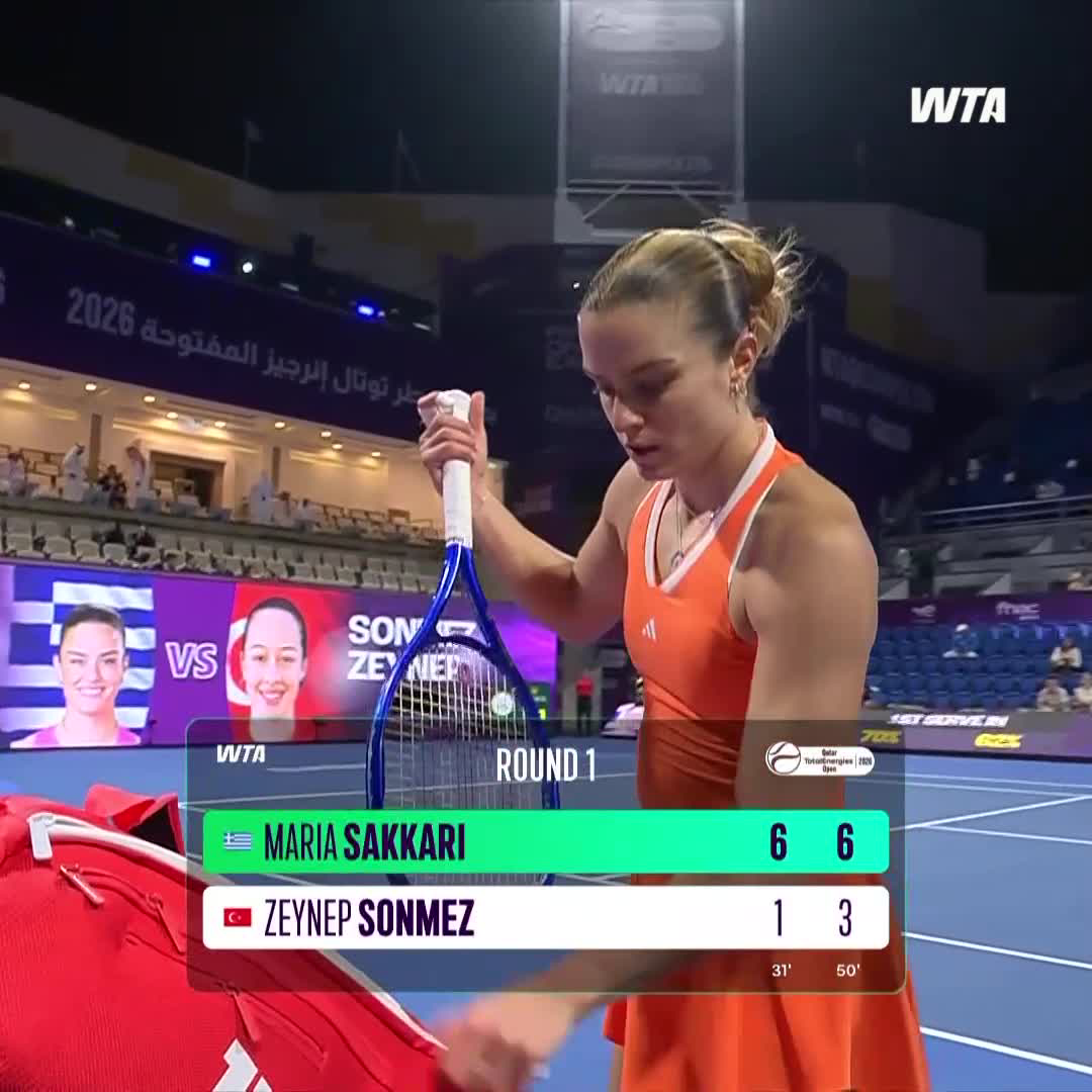 Watch the Match Highlights from Maria Sakkari vs. Zeynep Sonmez in Doha ...