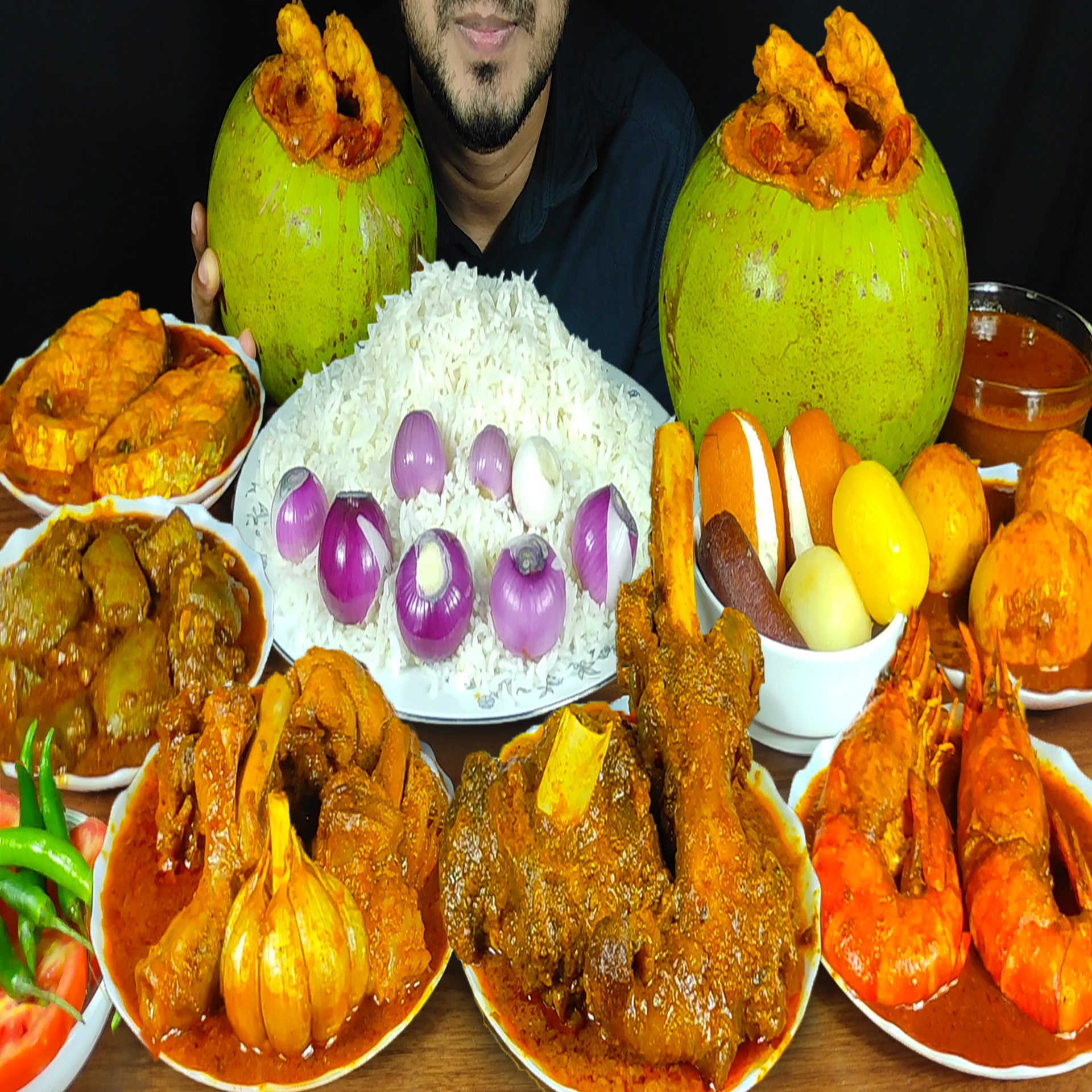 Eating Spicy Mutton Curry, Mutton Liver Curry, Champaran Chicken Curry ...