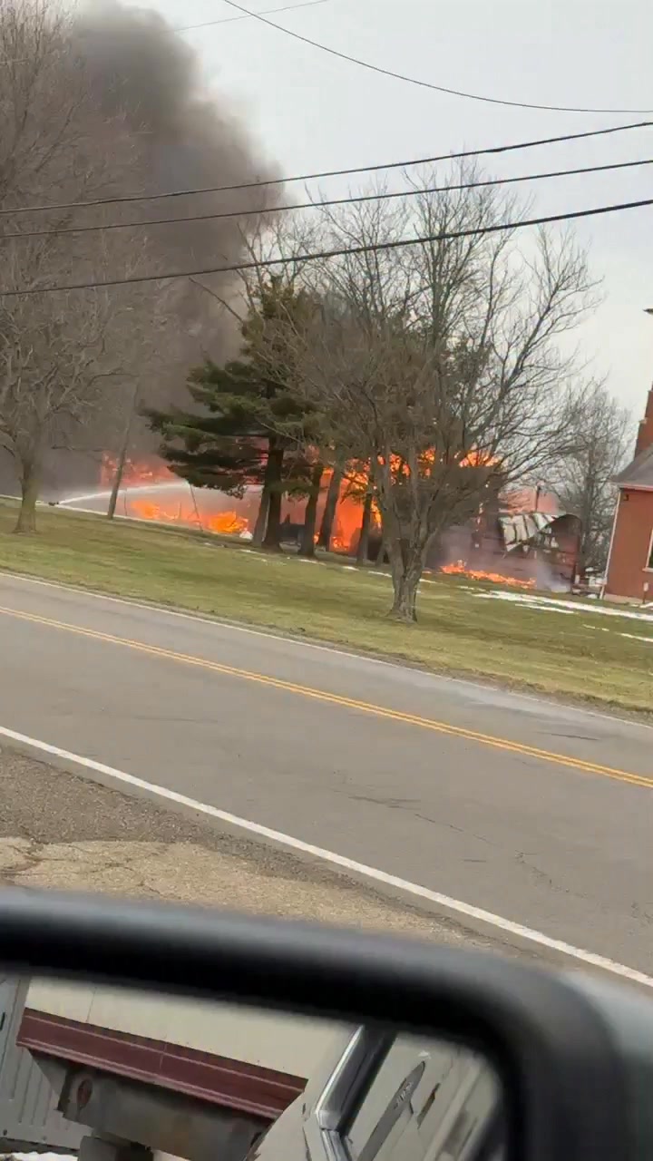 Crews are actively working a large garage fire in Nimishillen Township ...