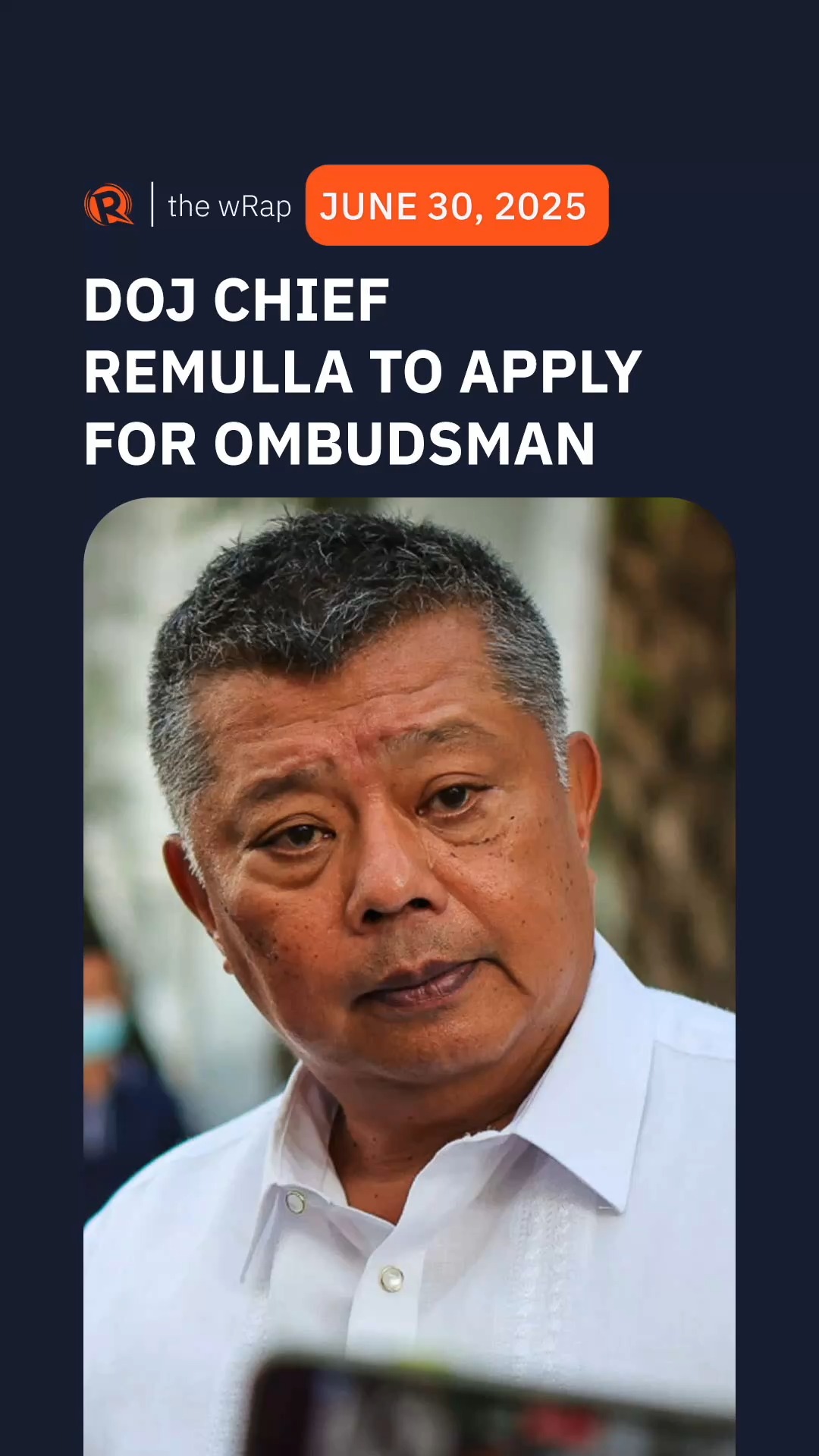 Justice Secretary Boying Remulla confirms he will apply for the ...