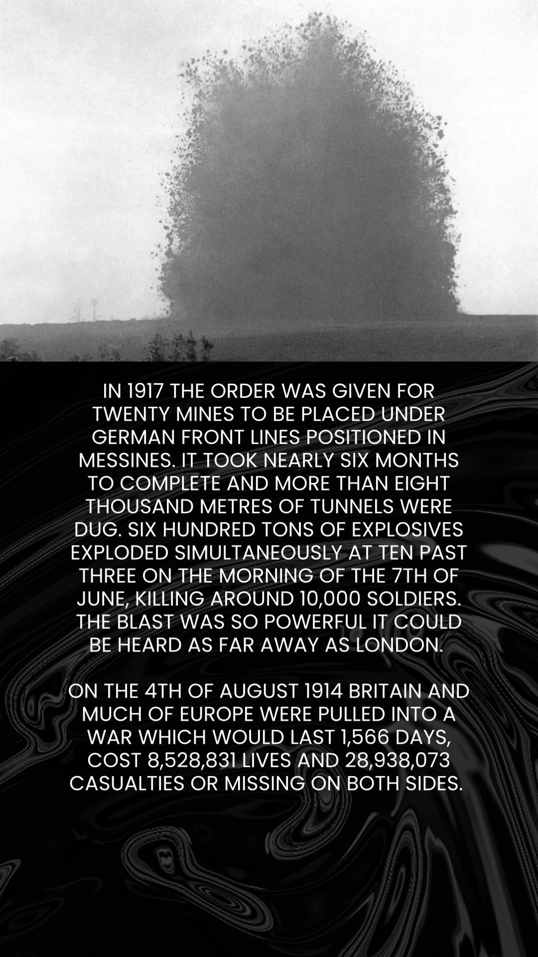 The above image is of the spectacular explosion of the mine at Hawthorn ...