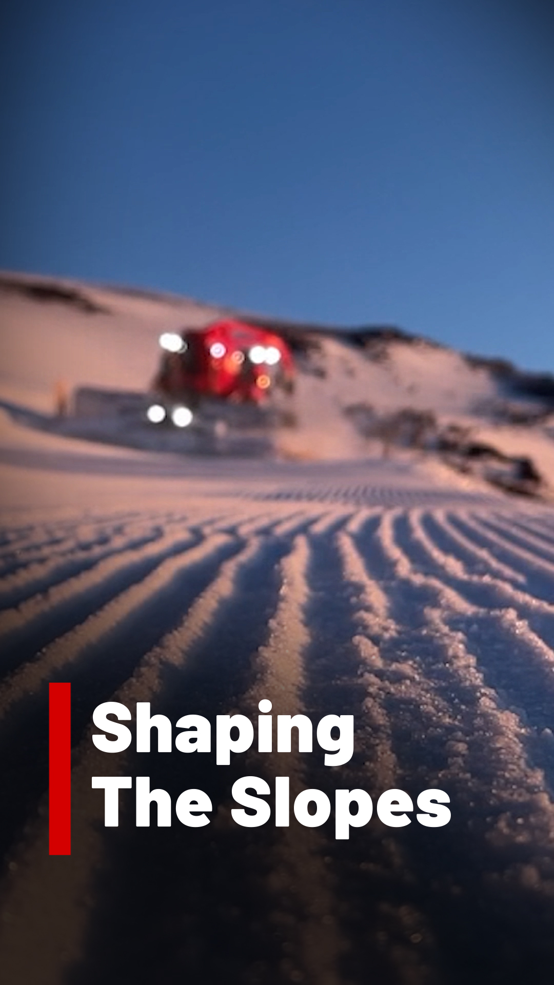 Under the cover of night, this crew shapes the slopes after long days ...