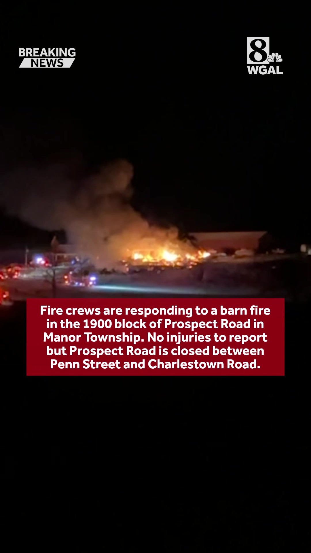 A fire rips through a barn in the 1900 block of Prospect Road in Manor ...