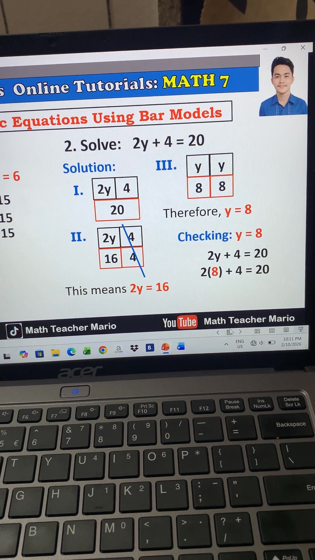 Solving Equations Using Bar Models‼️... - Math Teacher Mario | Facebook