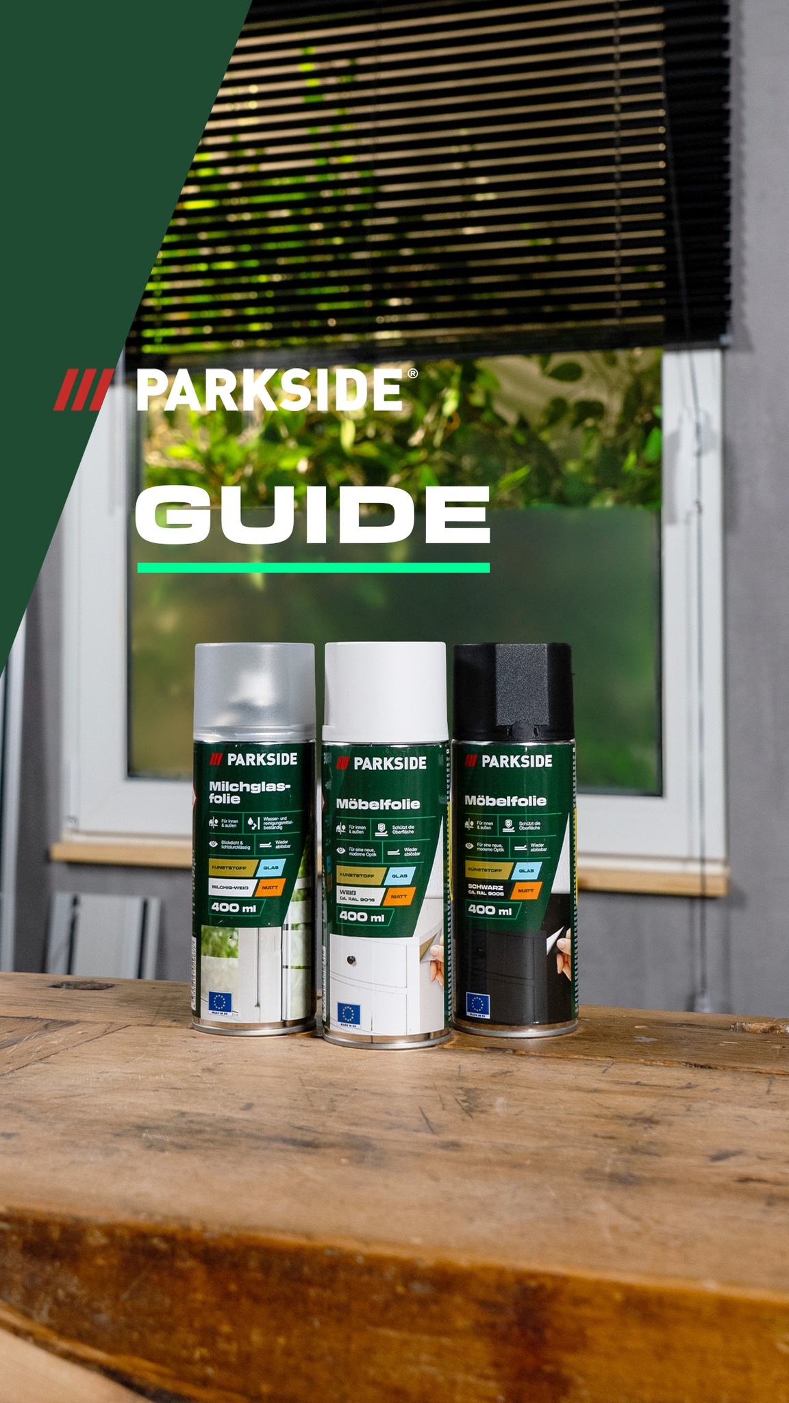 Folieren war noch nie so einfach. Egal ob Fenster oder Möbel #DuPackstDas 💪, #PARKSIDE #PARKSIDER #Howto #TippsundTricks #Heimwerker #Werkzeug | Parkside DIY Deutschland
