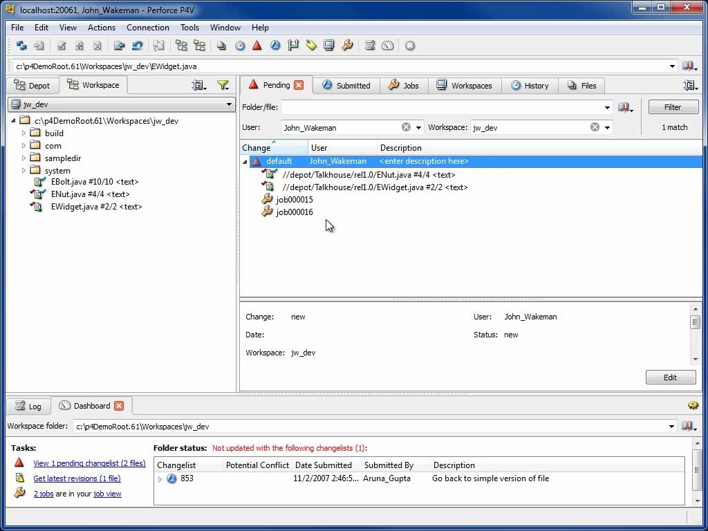 Shelve and unshelve multiple copies of a file in the Perforce Visual ...