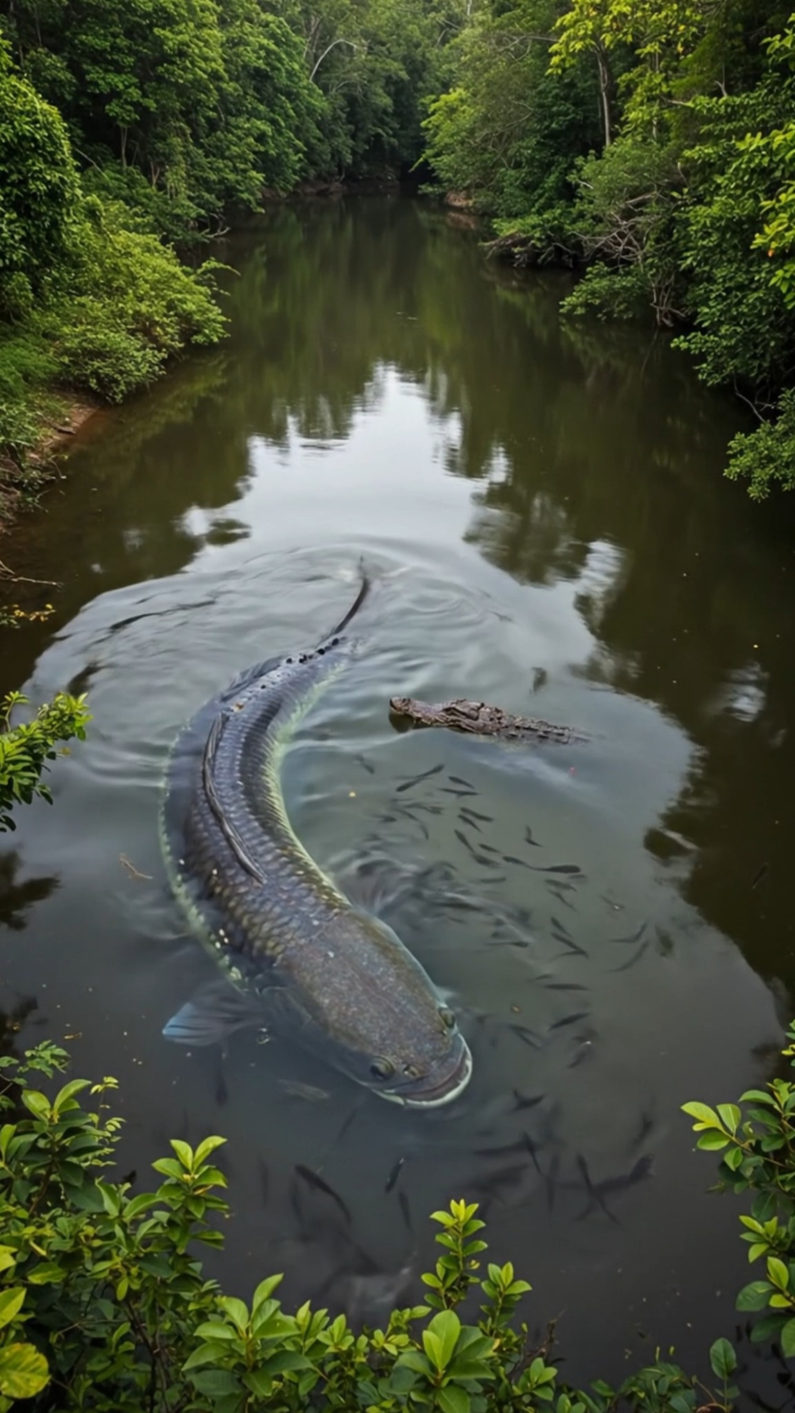 Mother fish take care babies from crocodile #animallover #fish #reels # ...