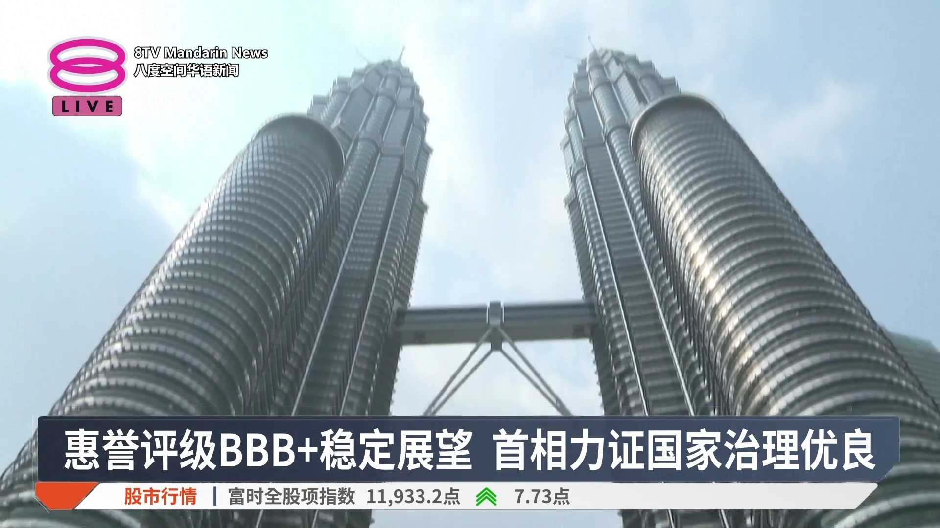 【惠誉评级BBB+稳定展望 首相力证国家治理优良】 惠誉预测我国今年的国内生产总值可达4.6%。 【今日主播】张傲斌 & 陈丽亭 #八度空间 ...