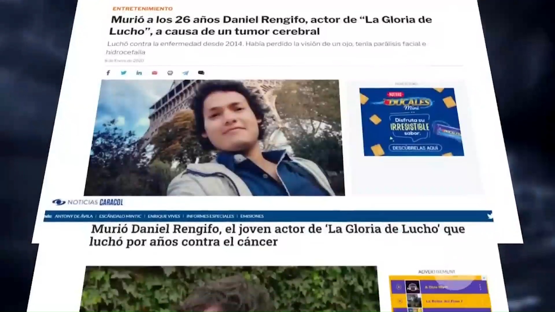 Así pasó Daniel Rengifo sus últimos días de vida. Su salud se vio ...