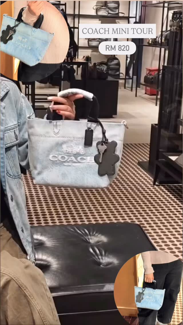 PRE ORDER NOW Coach Mini Tour Tote Bag In Loved Denim With Charms