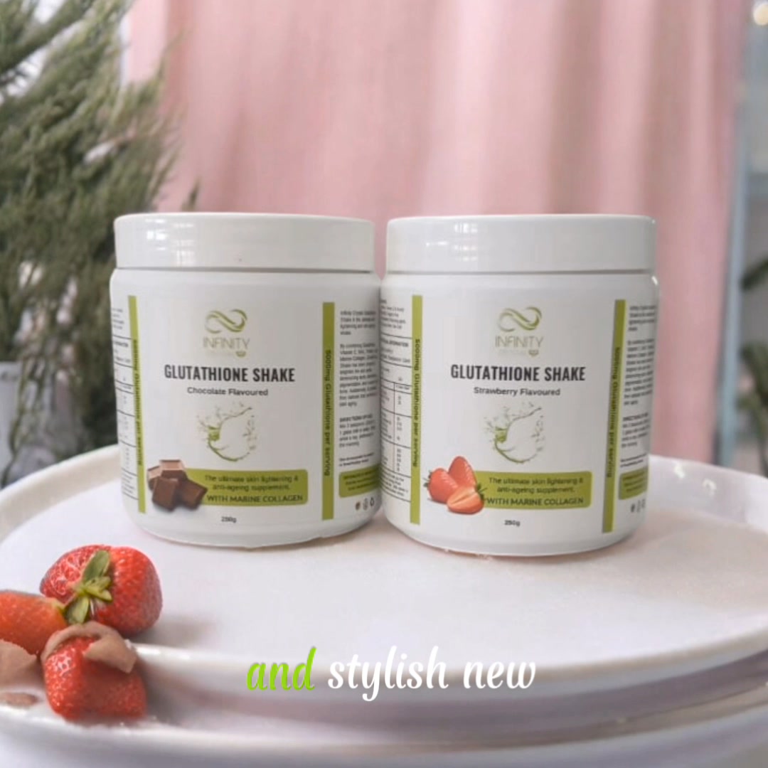 Check out the new look of our Infinity Crystal Glutathione Shake! We're excited to unveil the transformation. What are your thoughts on the changes we've