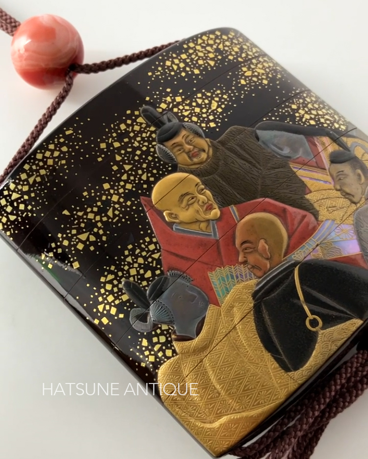 六歌仙図高蒔絵印籠」山田常嘉／明治時代