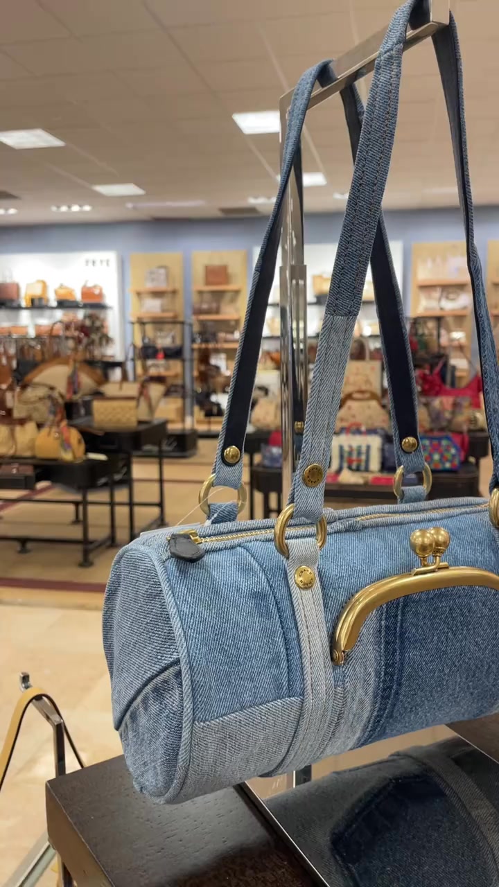 COACH Denim Kisslock Barrel Shoulder Bag 28 | USA Shop Coach