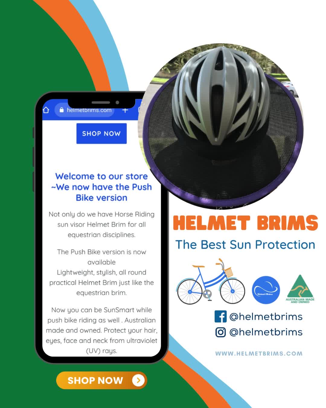 australian made bike helmet The Urban Retro Has a visor pocket and uses strong gripper elastic to hold the brim securely to the helmet E-bike helmet brim from Australia