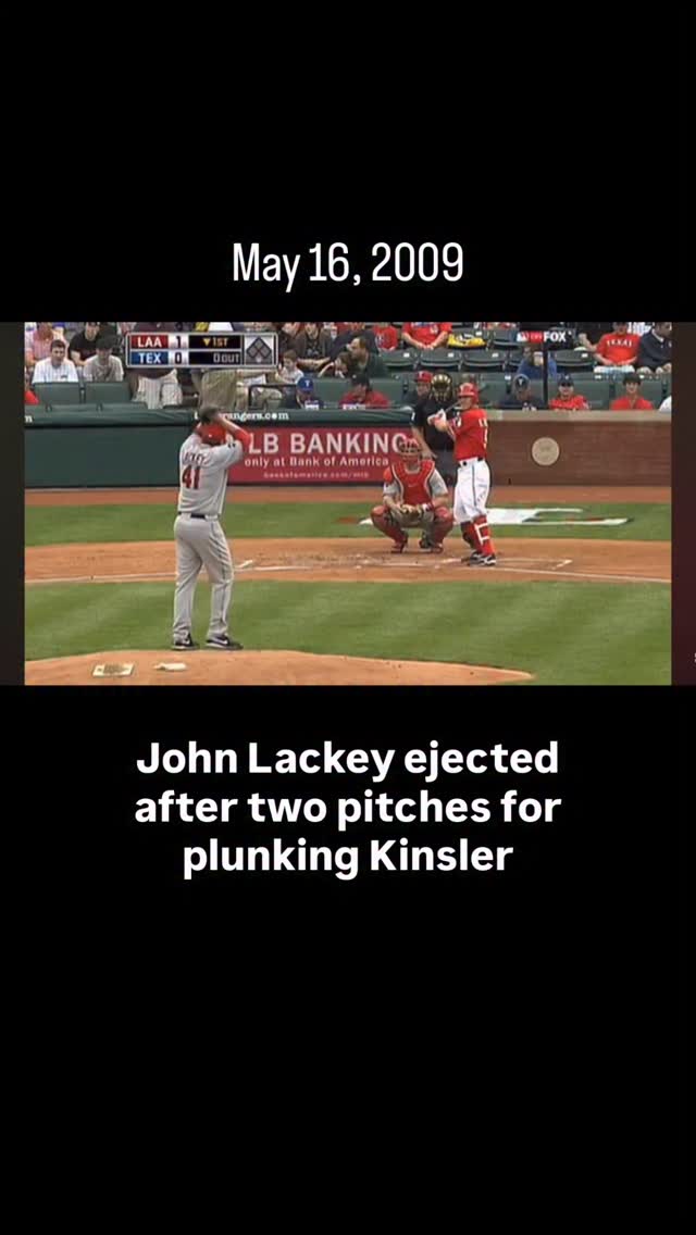 John Lackey gets ejected after throwing two pitches to Ian Kinsler The ...