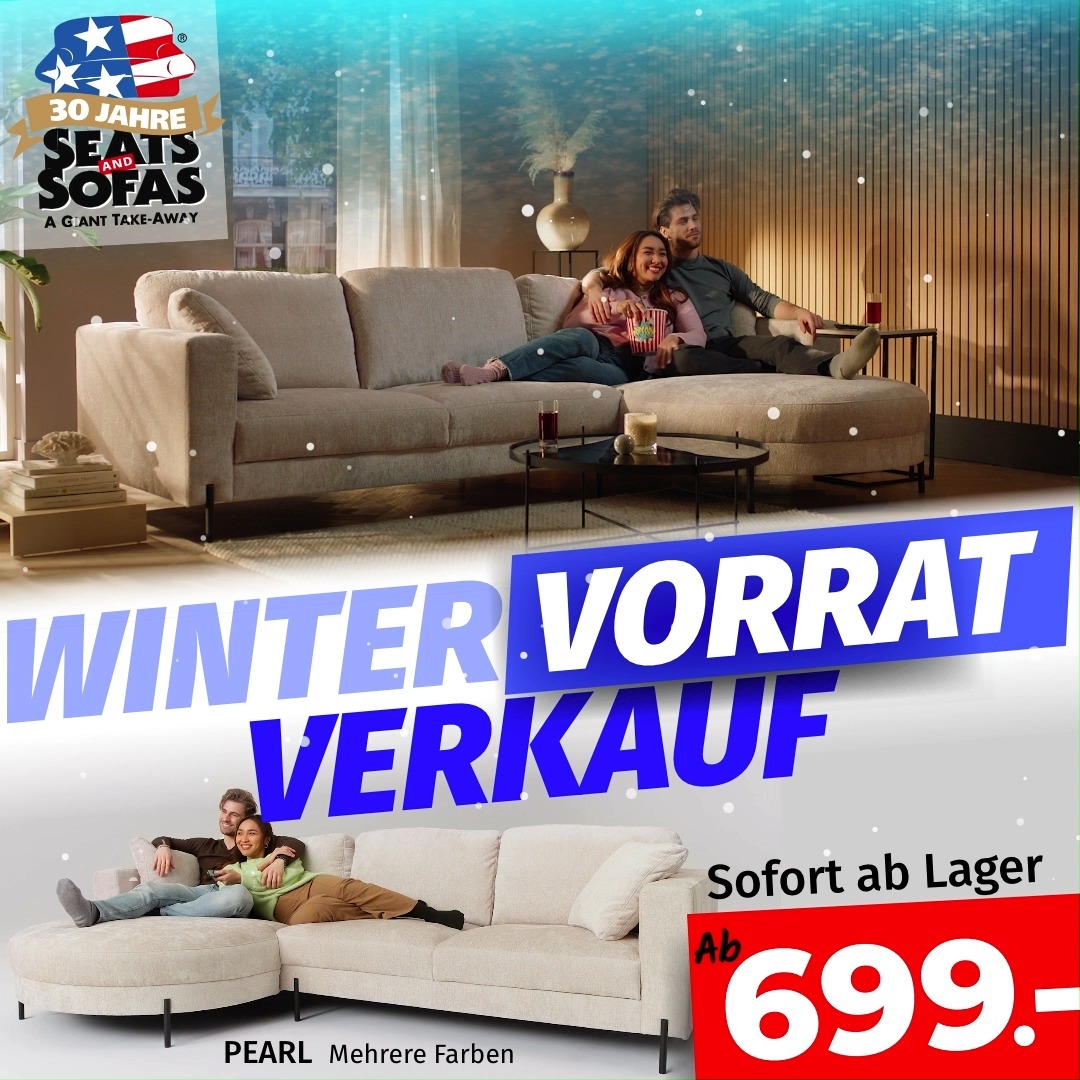 𝗪𝗶𝗻𝘁𝗲𝗿 𝗩𝗼𝗿𝗿𝗮𝘁 𝗩𝗲𝗿𝗸𝗮𝘂𝗳! ❄️ Bei Seats and Sofas haben Sie unzählige Möglichkeiten, Ihr ideales Sitzmöbel zusammenzustellen! Wählen Sie aus verschiedenen Materialien, Farben und Konfigurationen den