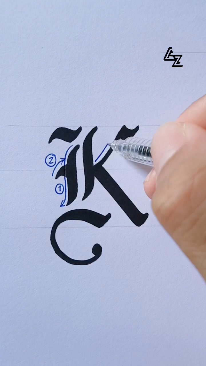 HOW TO WRITE Letter K in Gothic Calligraphy ️ #fbreelsvideo #fbreelsfyp ...