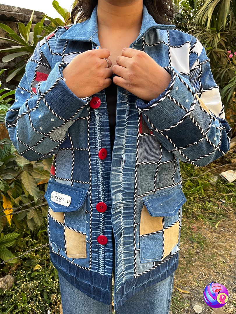 Denim overshirt jacket with T-Lock top handle