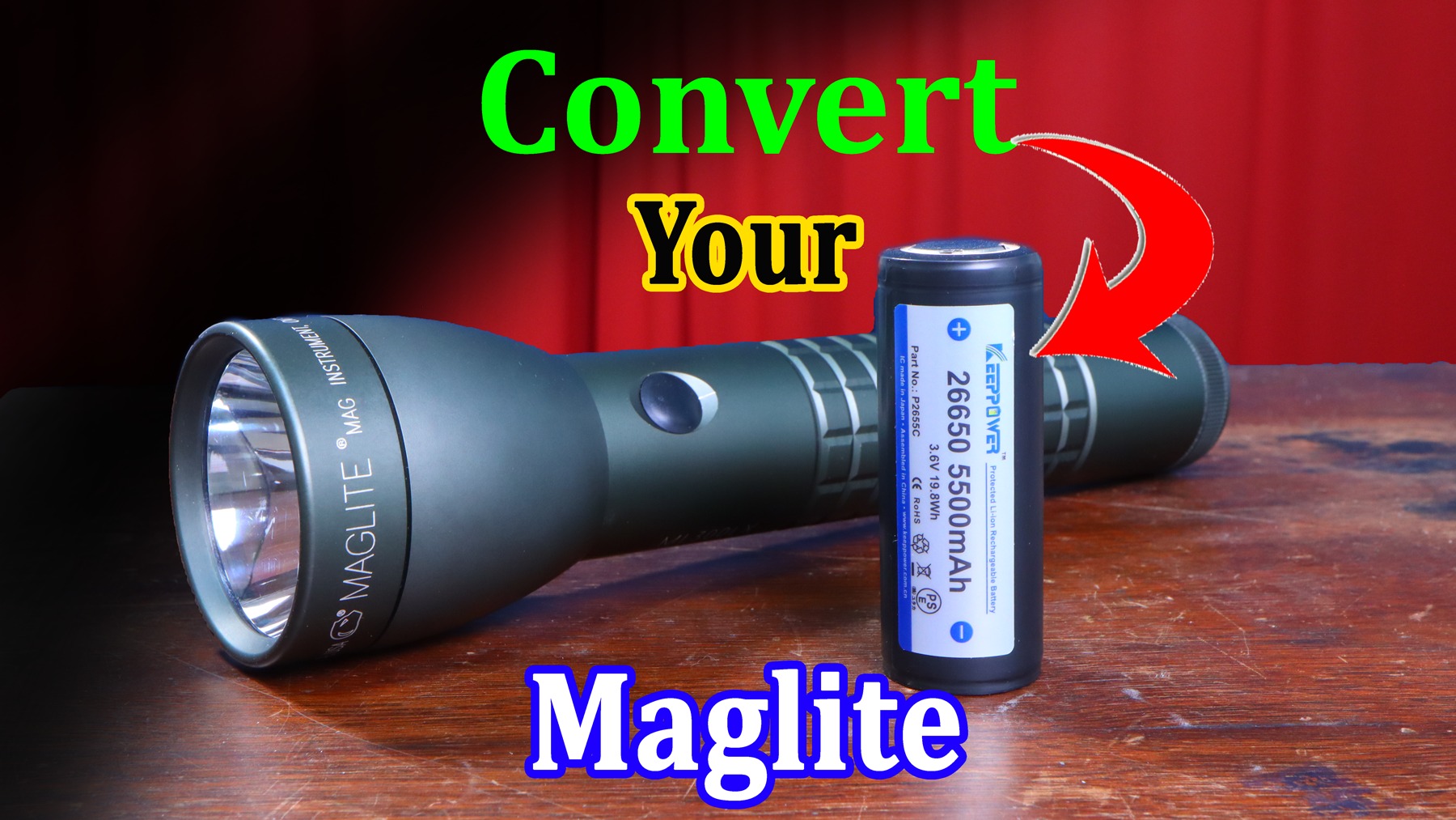 cells in a rechargeable lithium flashlight battery Foursevens 26650 portable devices Upgrade your Maglite to lithium-ion