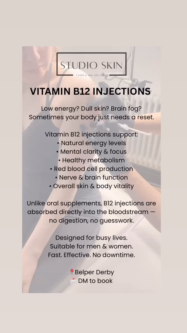 vitamin b12 injections in derby Studio Skin Select Syringe Size x Gauge x Needle Length:1cc x 31g x 5/16 12 levels and alleviate AOD 9604 (5mg) - hairline serum