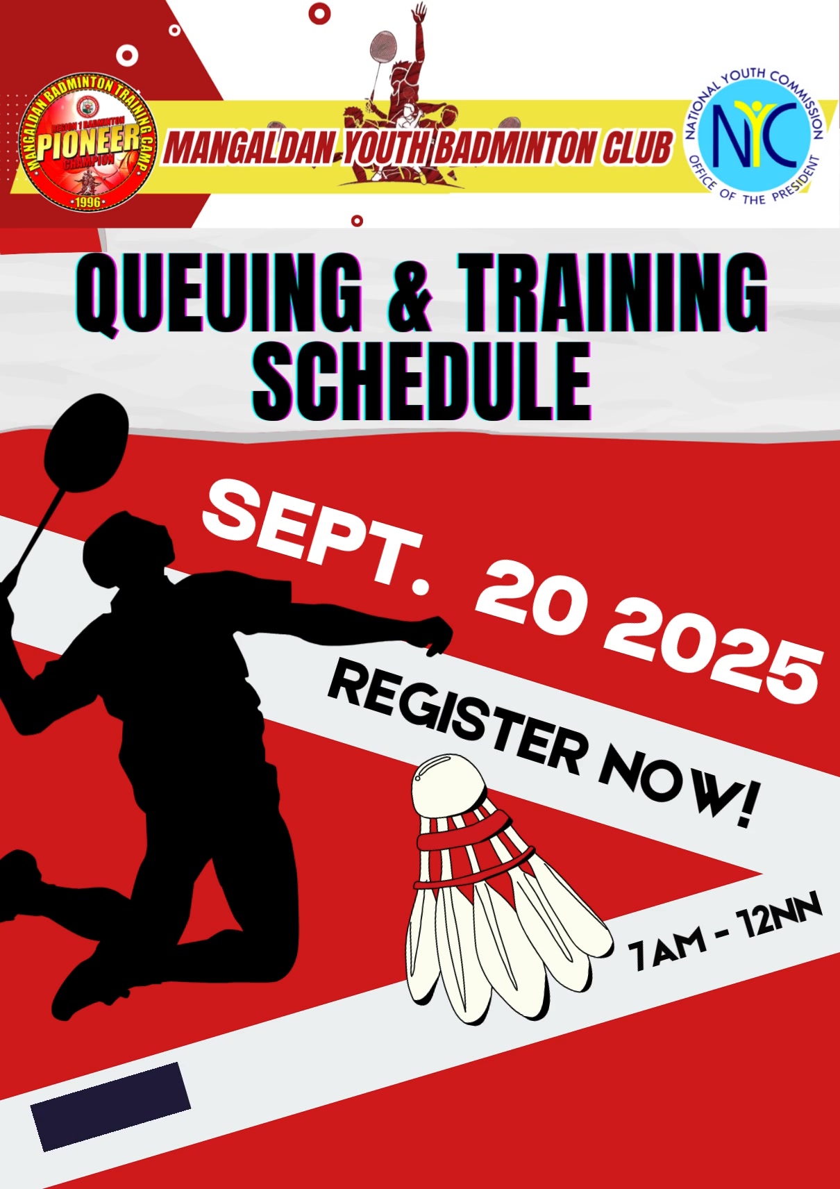 𝐐𝐔𝐄𝐔𝐈𝐍𝐆 𝐀𝐍𝐃 𝐓𝐑𝐀𝐈𝐍𝐈𝐍𝐆 𝐒𝐂𝐇𝐄𝐃𝐔𝐋𝐄 𝐒𝐄𝐏𝐓𝐄𝐌𝐁𝐄𝐑 𝟐𝟎, 𝟐𝟎𝟐𝟓 | 𝟕 𝐀𝐌 - 𝟏𝟐𝐍𝐍 | 𝐌𝐘𝐃𝐂 ...