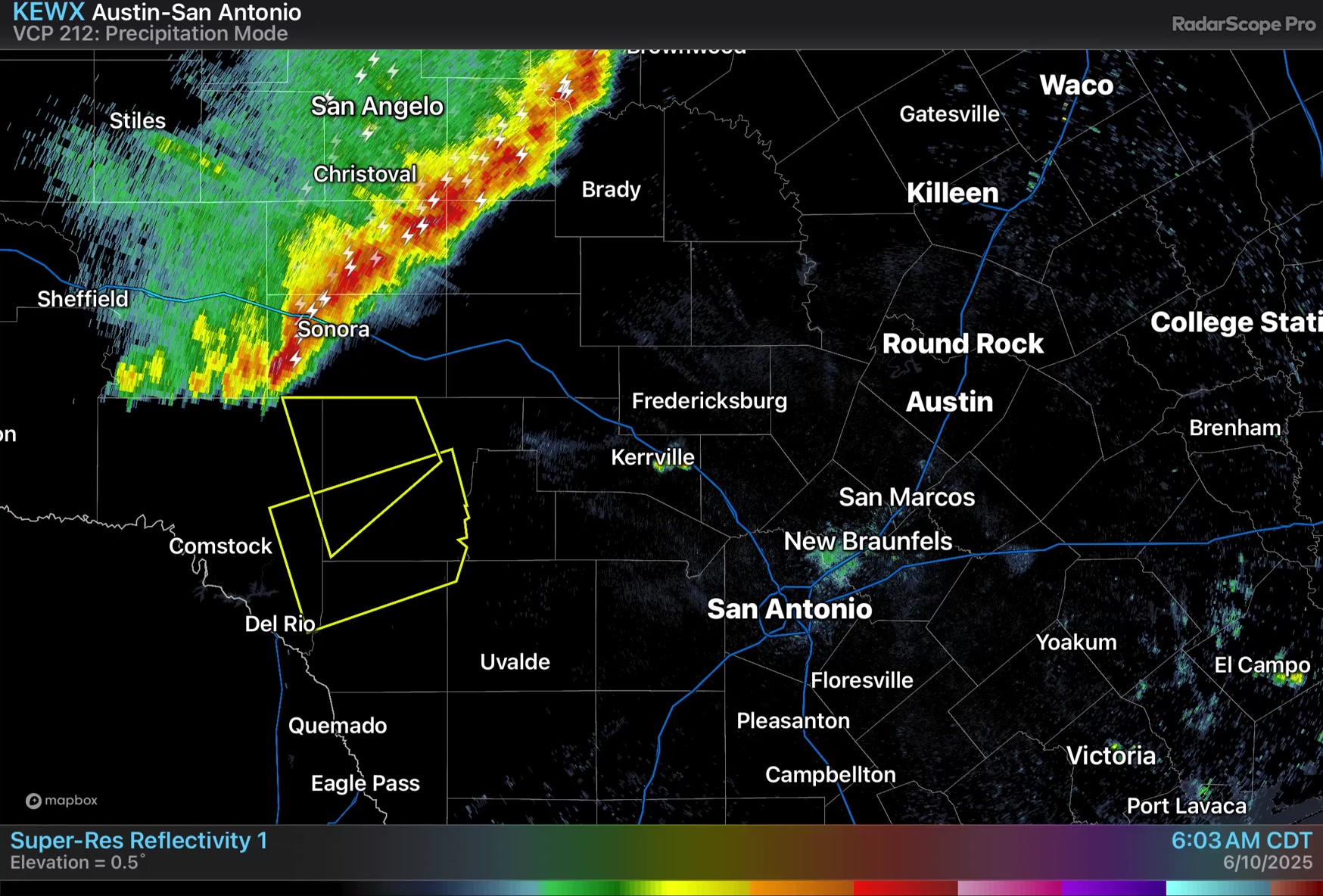 June 10 7:15 AM radar update - A line of storms with gusty winds, small ...