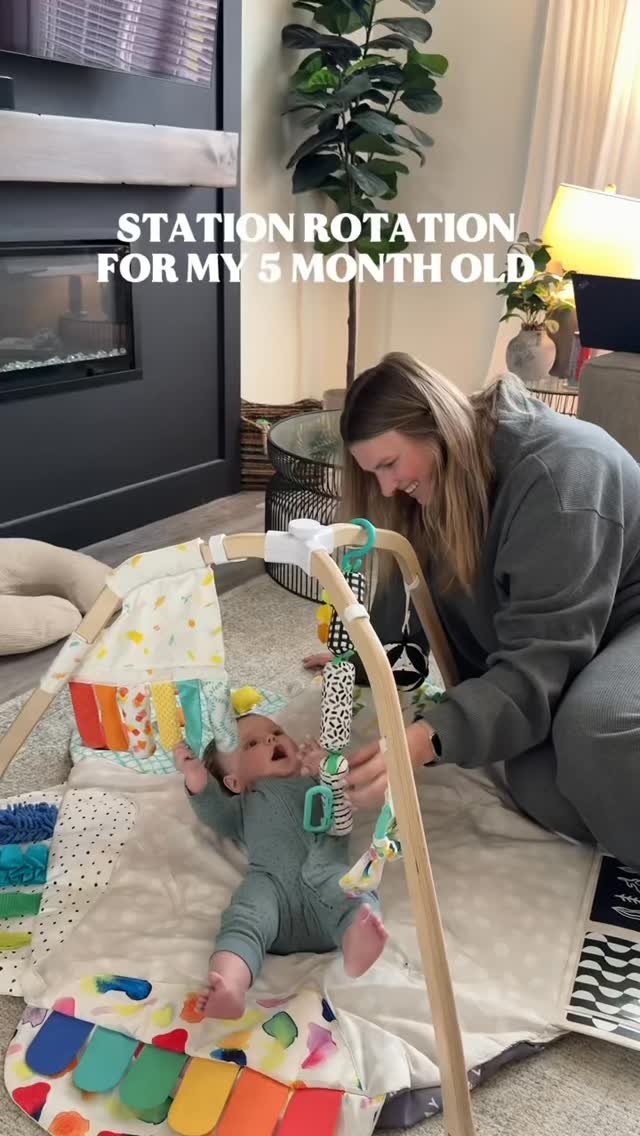 Station rotation with my 5 month old 👶 One of my favorite ways to keep ...