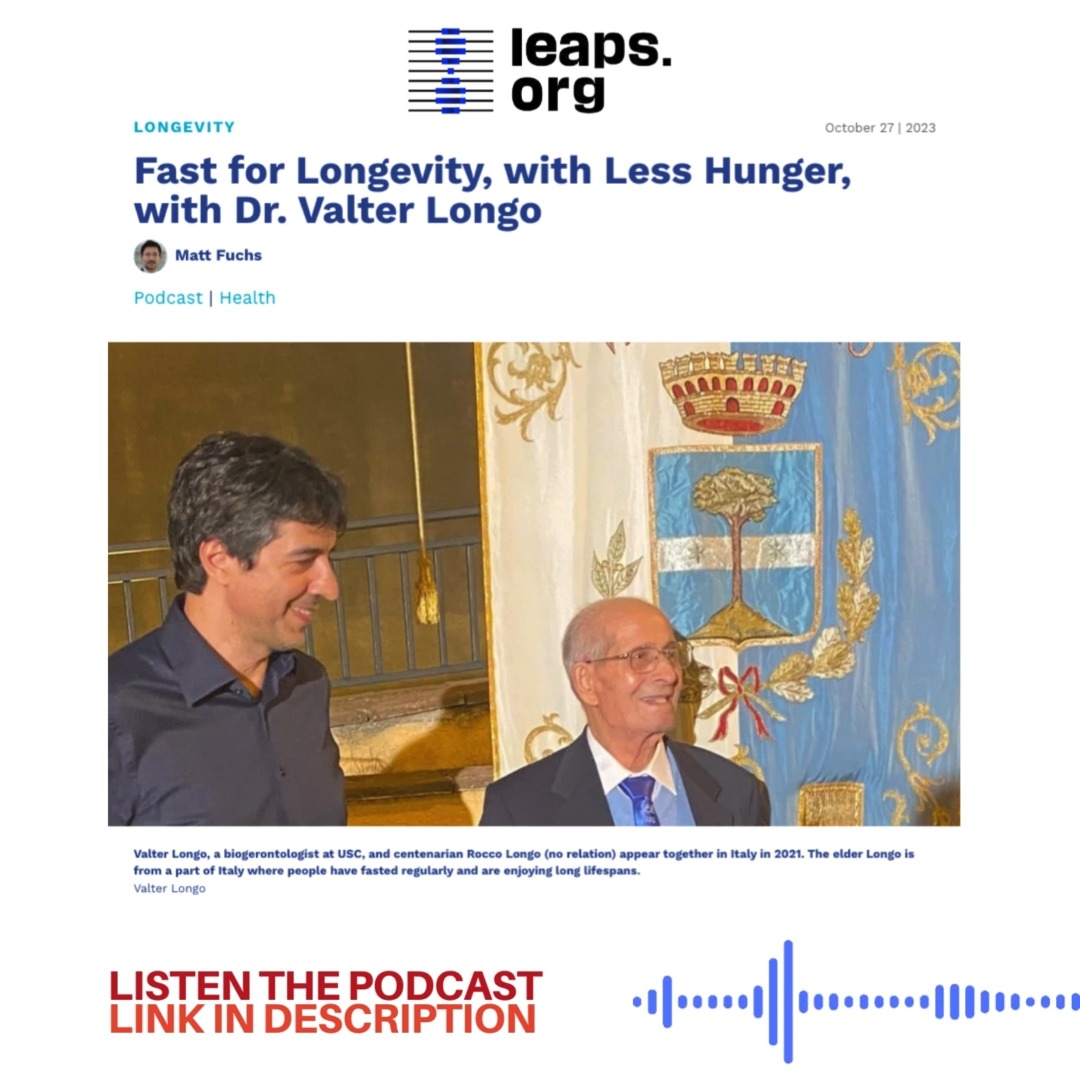 Eager to unlock the secrets of longevity? Listen to Prof. Valter Longo ...