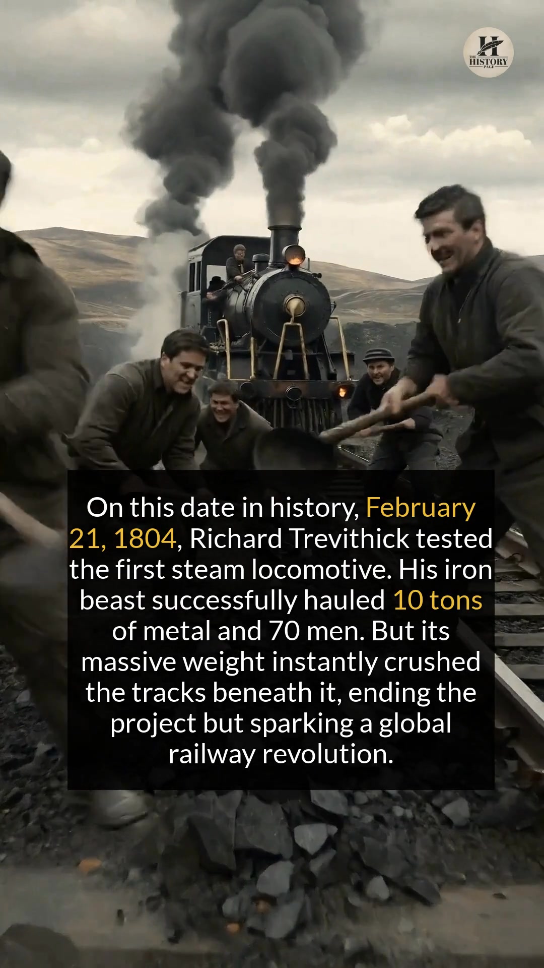 The world's first steam-powered train... - The History Page | Facebook