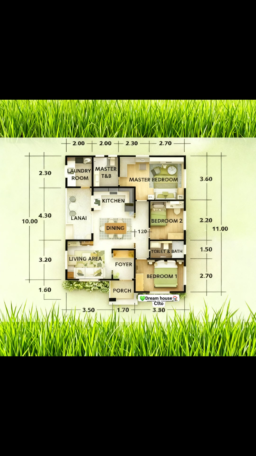 🌿A well-balanced 3-bedroom layout with a welcoming living area at the ...