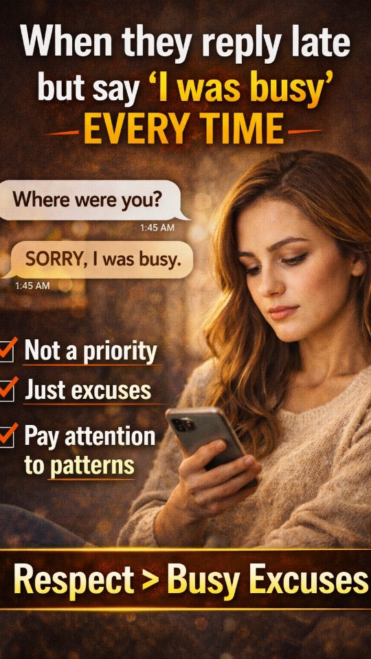 Being “busy” once is normal Being “busy” every time is a message. 🤔 ...