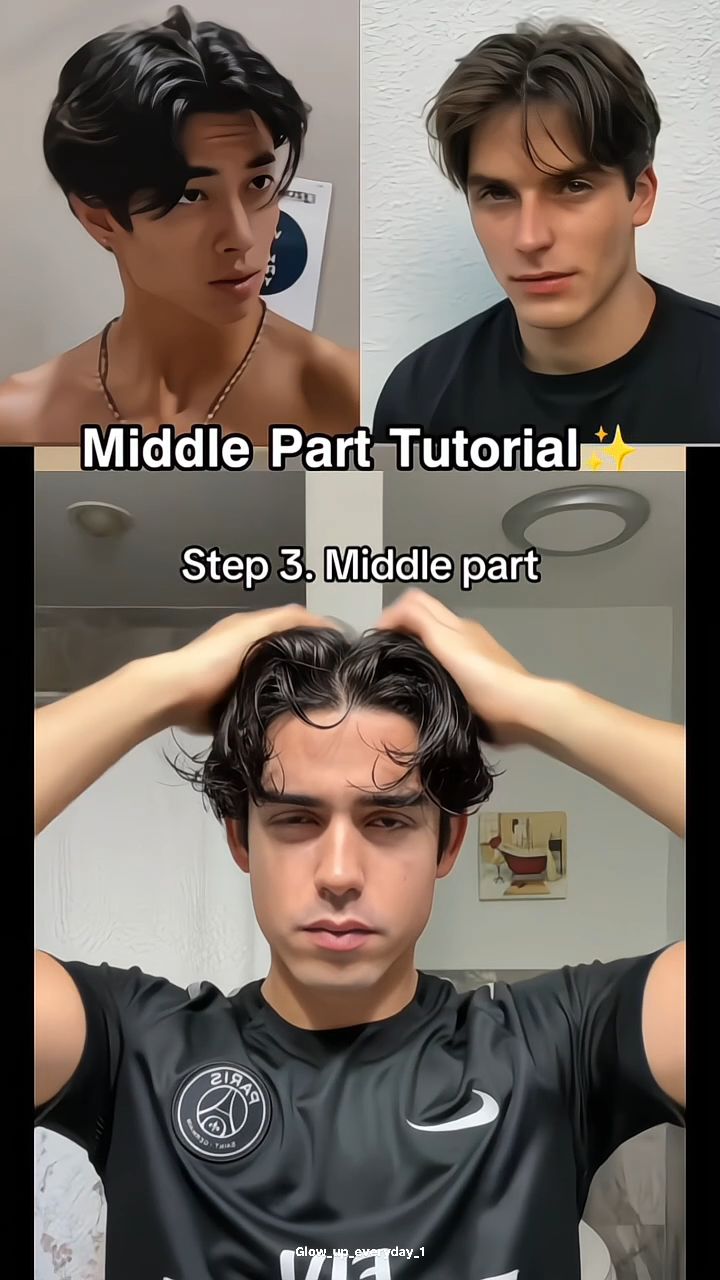 Middle part hairstyle . . . #glowup #glowup2025 #glowuptips # ...