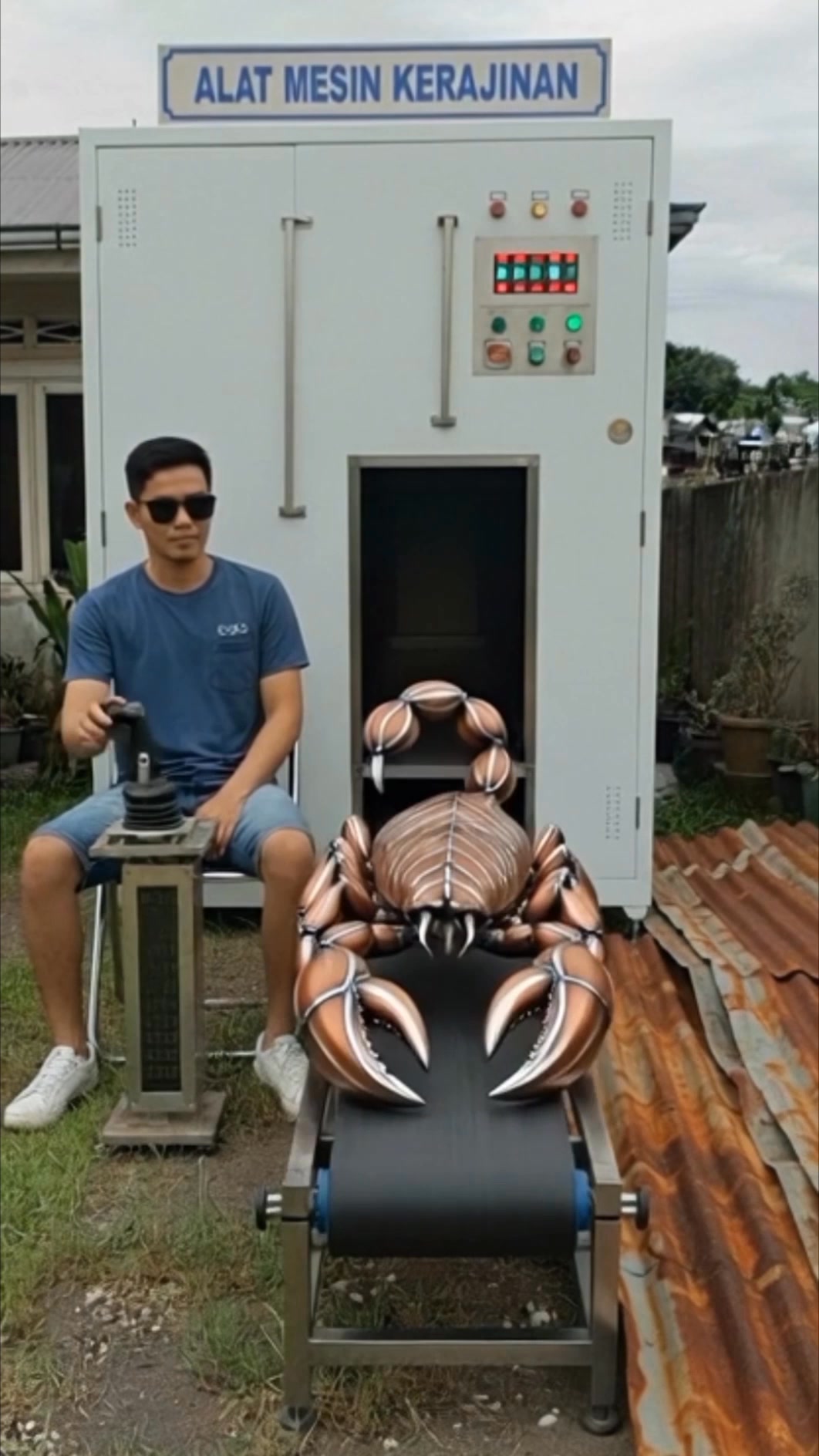 Guys, the process of making a scorpion craft from used roofing zinc ...