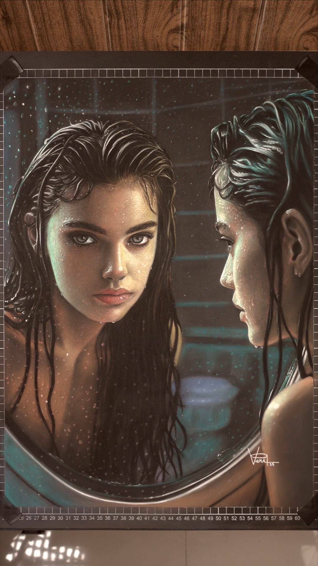 A Woman's Gaze in the Mirror by Veri Apriyatno #artist #artwork