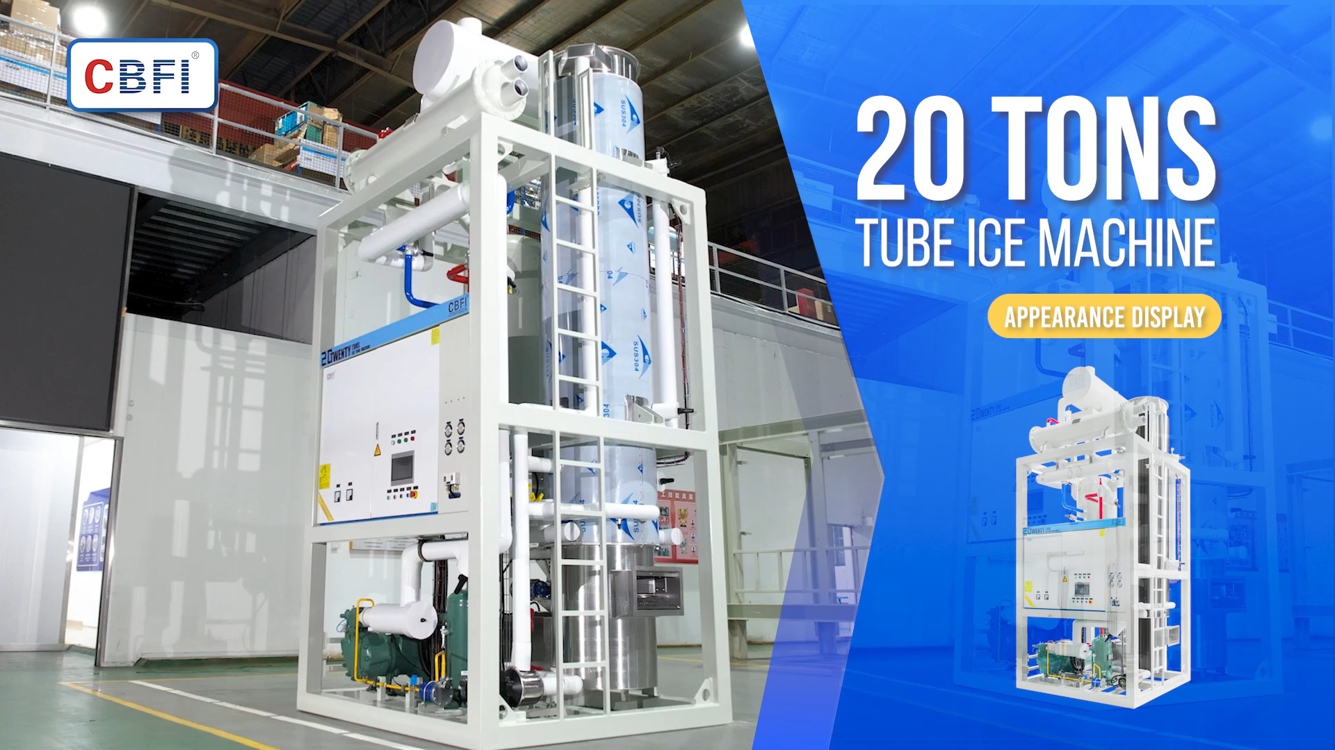 The TV200 tube ice machine delivers up to 20 tons of ice per day in an ...