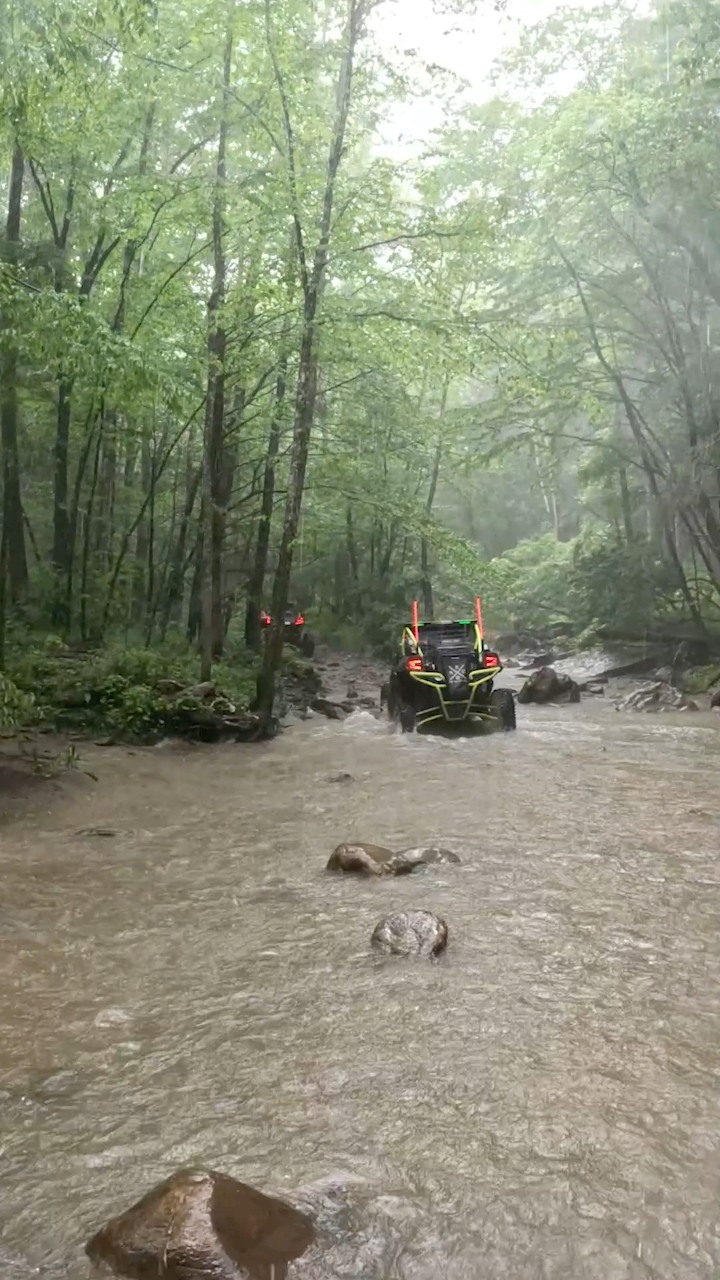 The creek is rising. Trail 12 at Windrock Park during a pop up storm. # ...