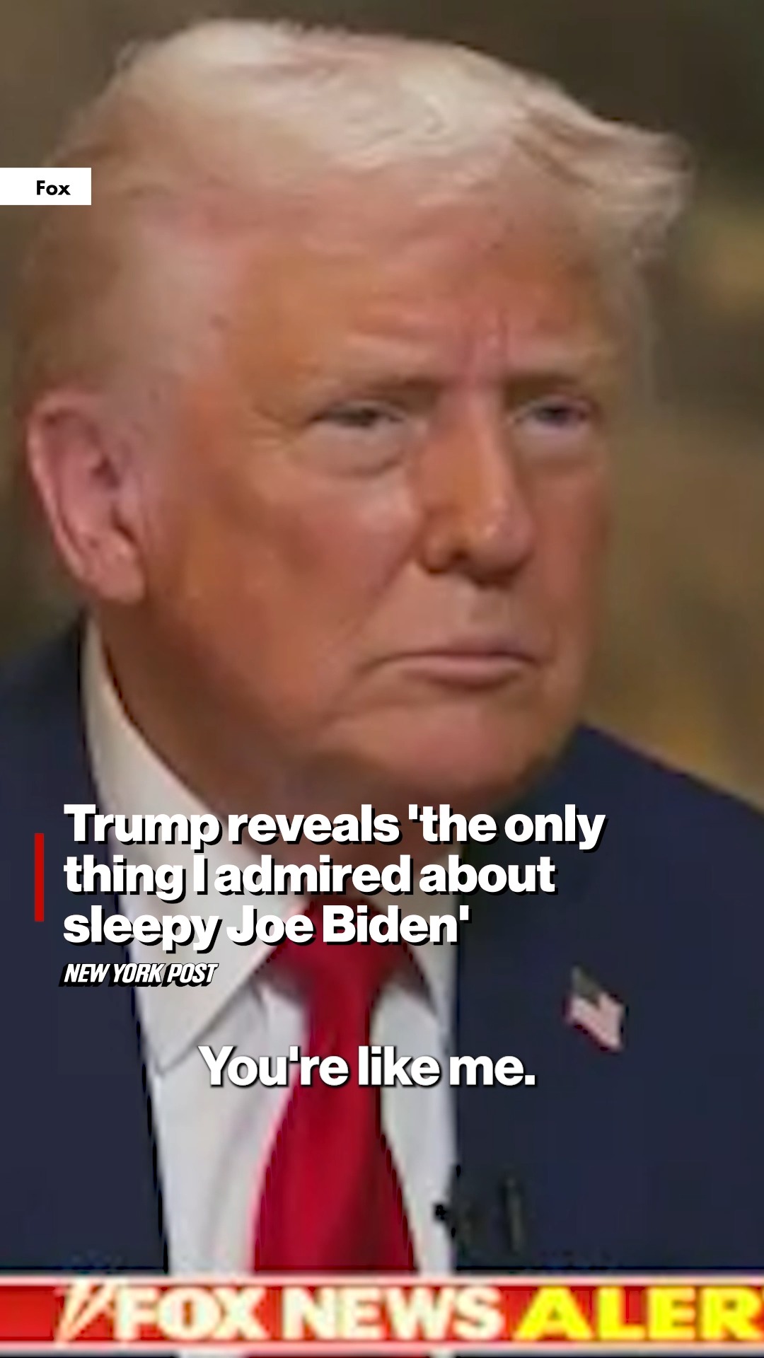 President Trump gave backhanded praise to former President Joe Biden ...