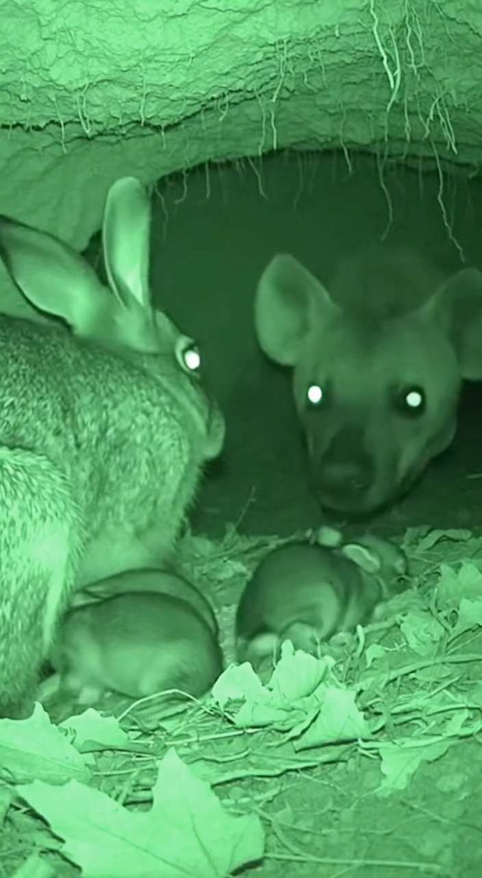 Mother Rabbit Defends Her Babies from Predator | Night Vision Wildlife ...