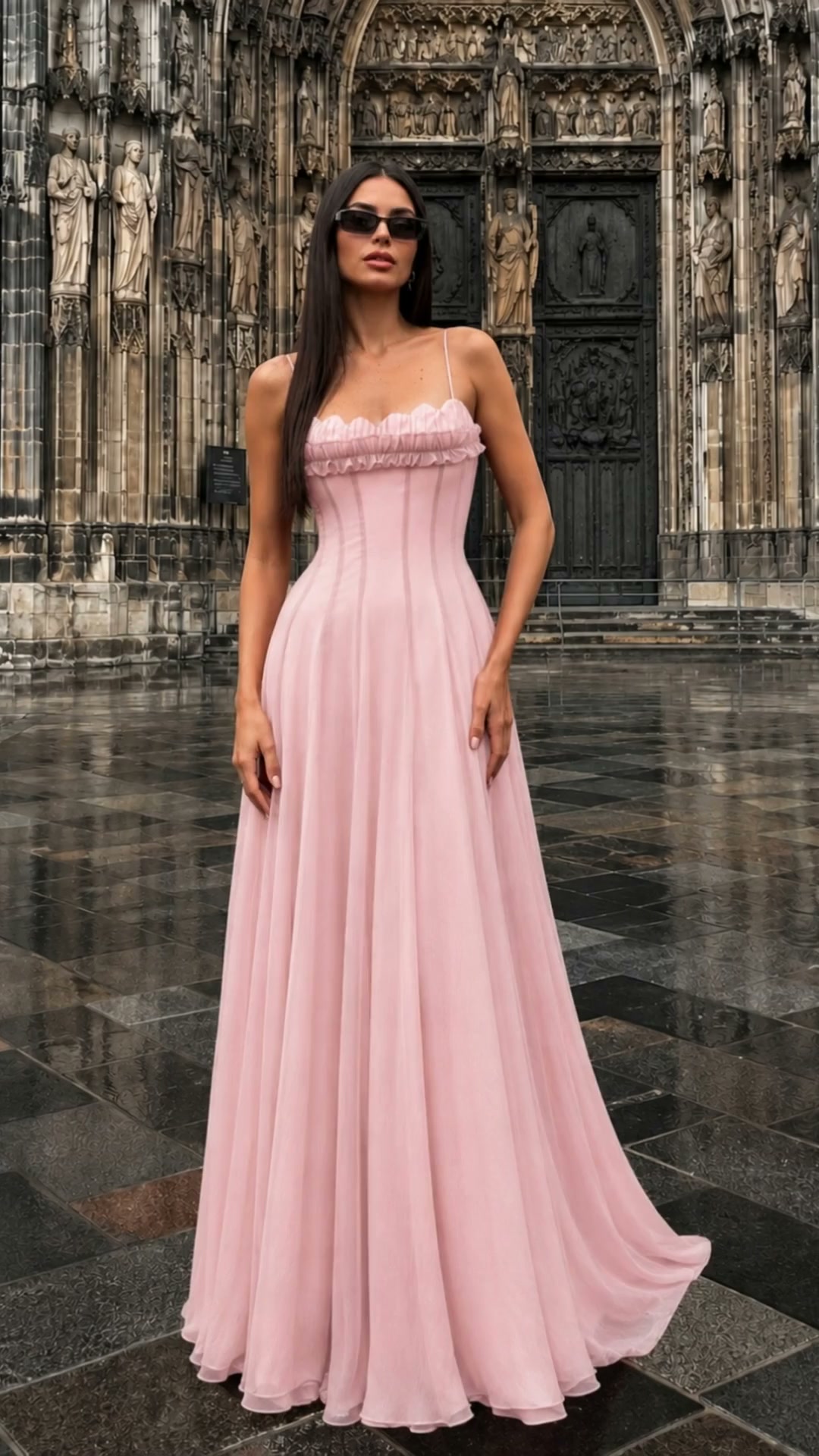 🌸 Romantic in Pink. 🩰 Chiffon dreams and corset details. 🌊 Feel