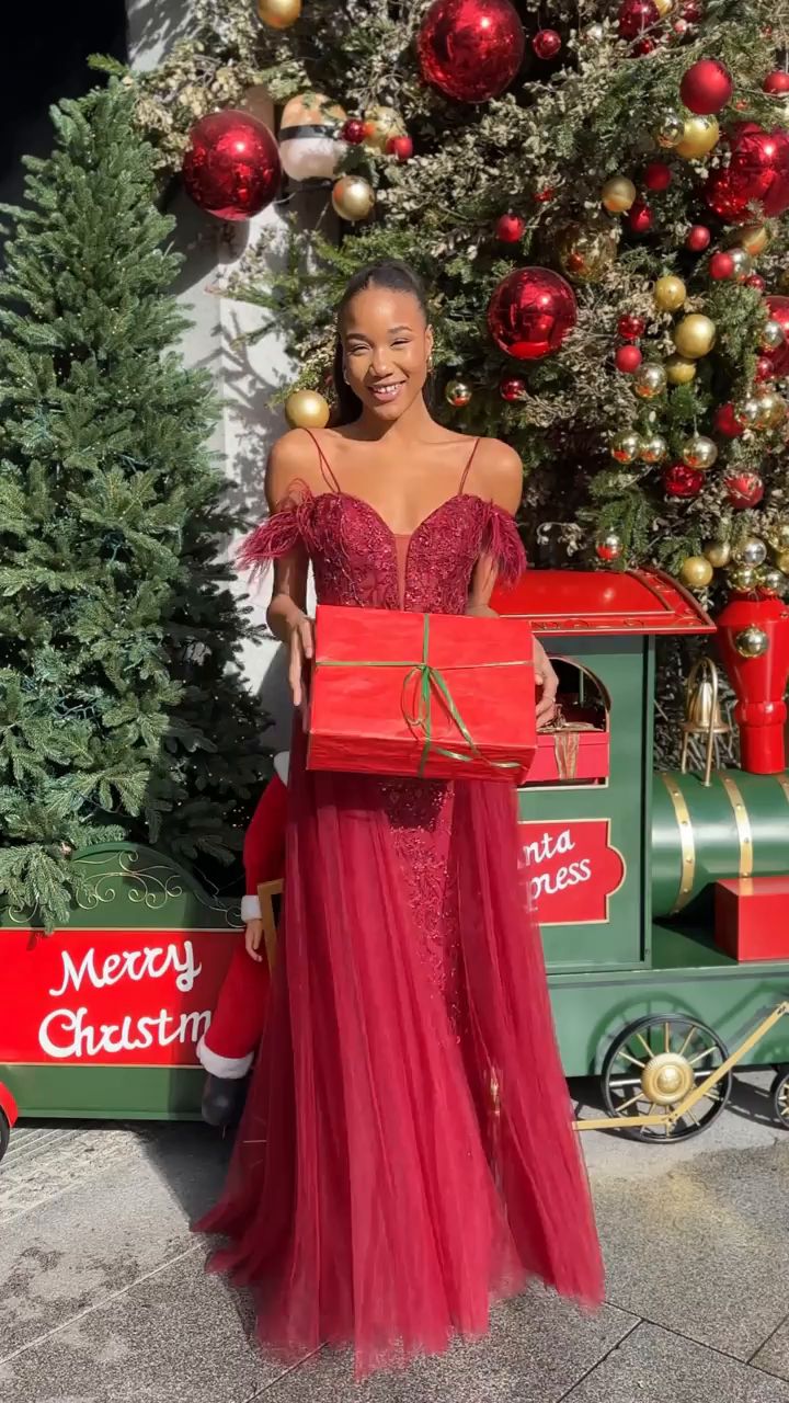 christian christmas dress ✨ All I want for Christmas… is the perfect prom dress! 🎄💃 The stunning Koehlert collection is here at Bethany Rose Bridal. From classic elegance to modern glam, these dresses are the gift dior vintage dress Summer Fashion Printed Vacation TT_Linen Zips up the side Color:Bone Brown