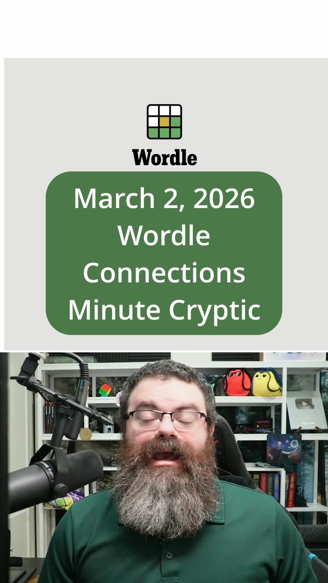 March 2, 2026 Wordle, Connections, Minute Cryptic #wordle #connections ...