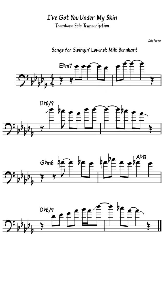 I'VE GOT YOU UNDER MY SKIN x 4 ❤️ • The trombone solo in Frank