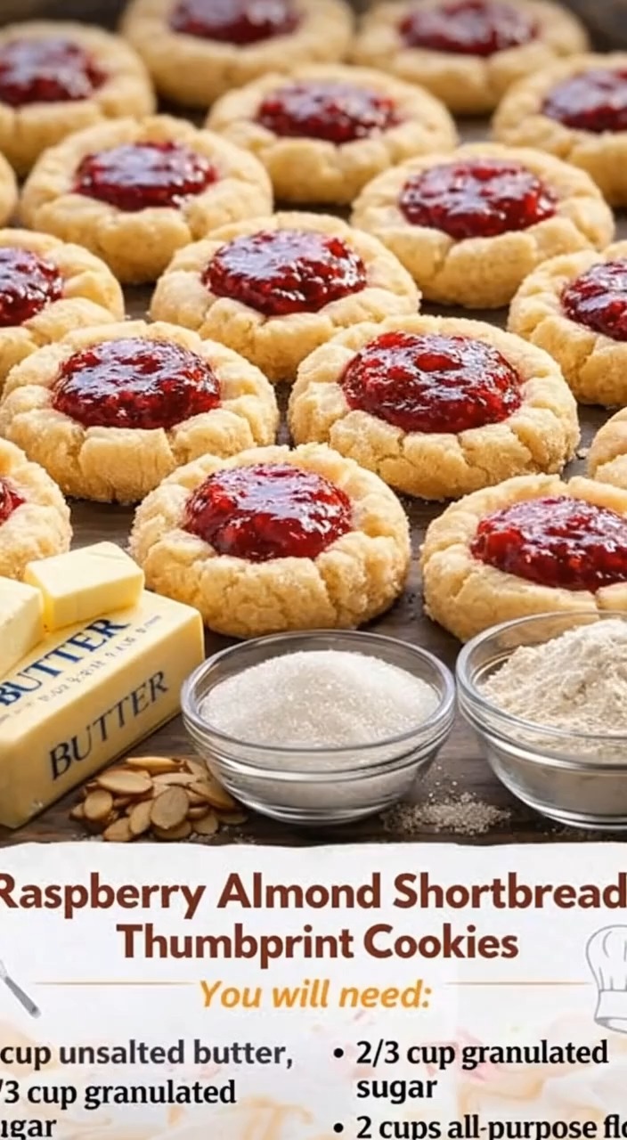 Raspberry Almond Shortbread Thumbprint Cookies | Save all Recipes ...