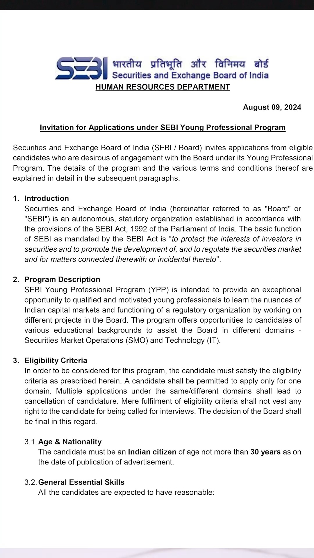 link - https://www.sebi.gov.in/sebiweb/other/careerdetail.jsp?careerId ...