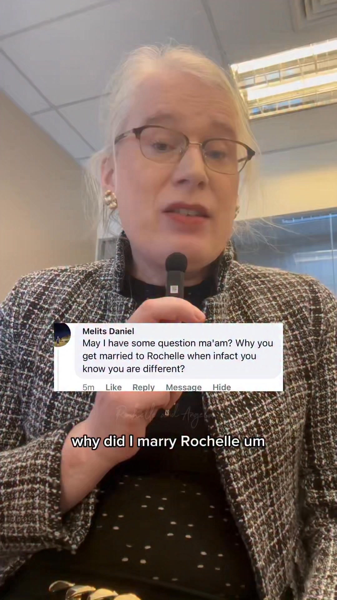 Question: May I have some question ma'am? Why you get married to ...
